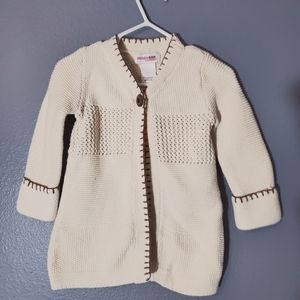 White cream cotton knitted cardigan